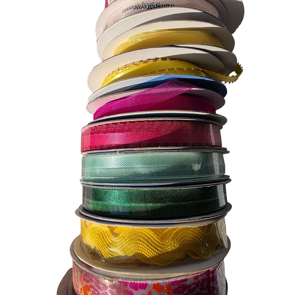 Mixed Ribbon Lot Essentials Ribbon Trends Simplicity Sequin Organdy 14pc A5 - Picture 5 of 16